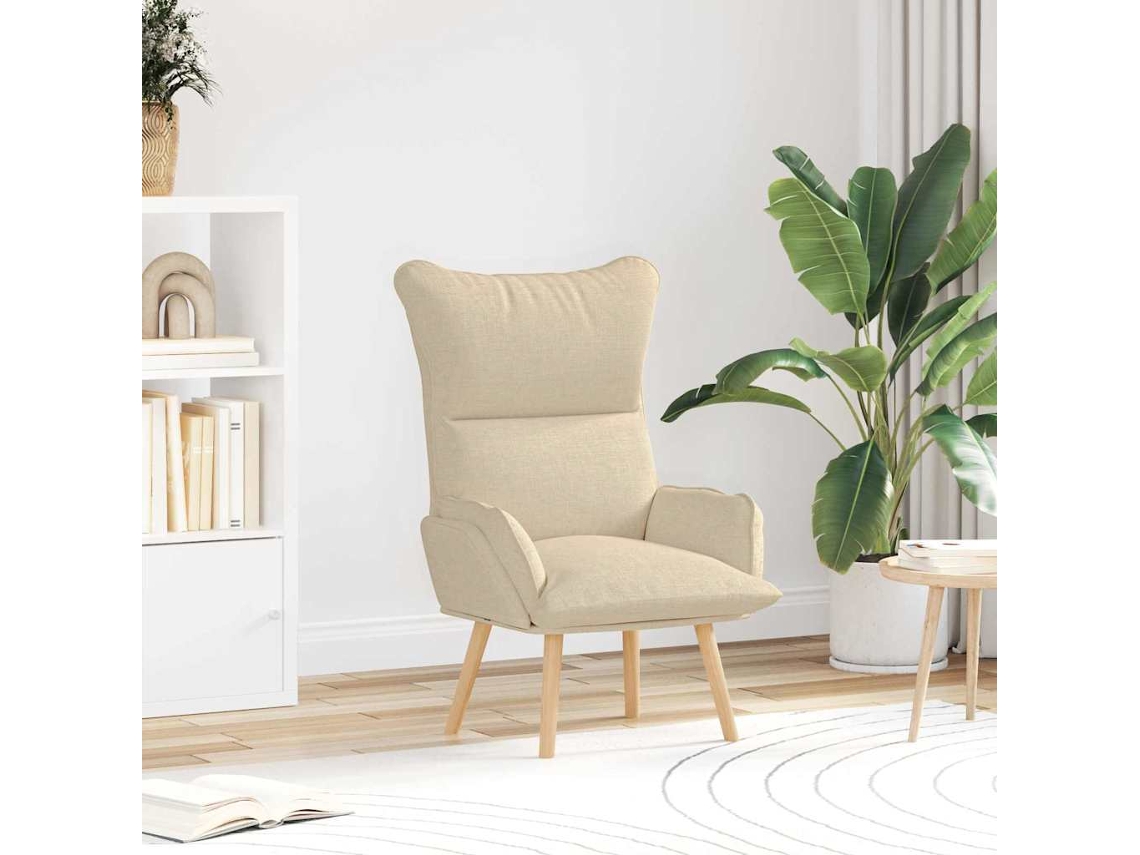 Vidaxl Poltrona Creme 69 X 74 X 93 Cm Tecido E Contraplacado