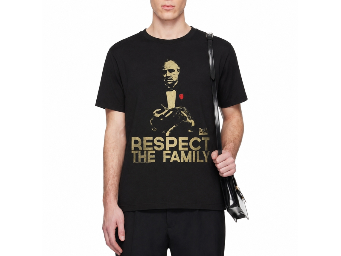 Rockinstone Godfather Respect Black Adult T-shirt Size:l