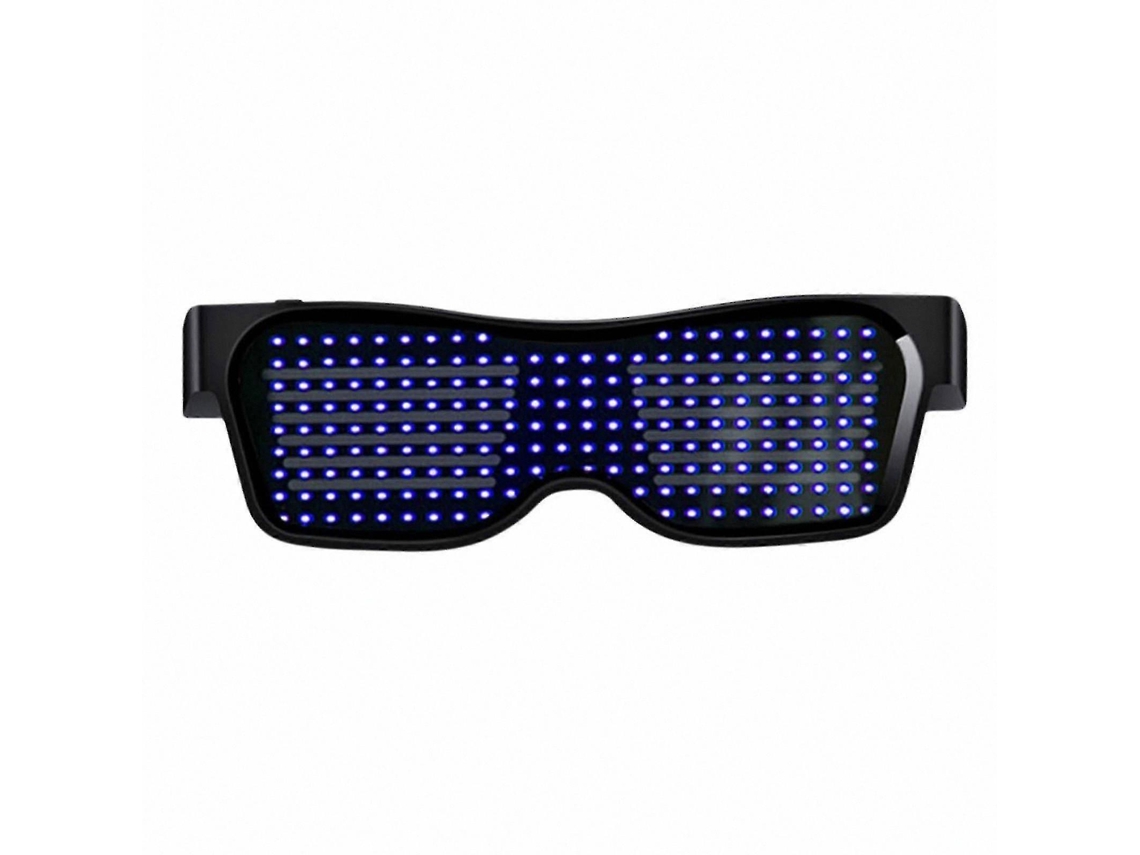 Óculos de LED inteligentes com conectividade Bluetooth, óculos iluminados controlados por aplicativo, recarregáveis ​​via USB, tecido com iluminação por pixel.