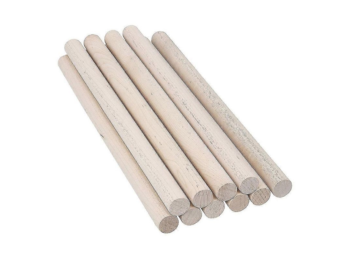 50 Bastões De Madeira Maciça De Açúcar Inacabados, 140x8mm Para Artesanato, Macramê E Diy Cor De Madeira