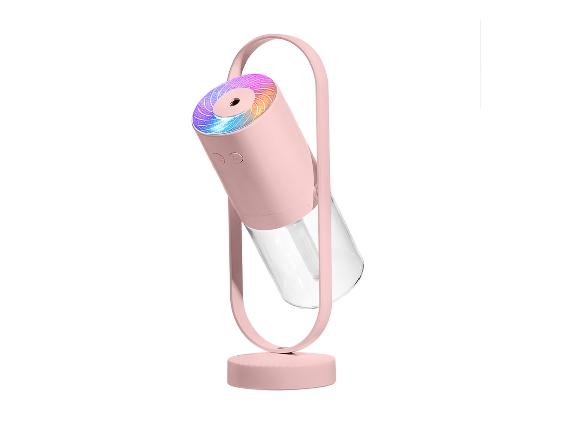 Umidificador Sem Fio com Rotação de 360​​ Graus, Névoa Fina, Silencioso, Carregamento Usb e Projetor para Casa, Carro e Escritório BRILVIBERA ( Rosa)