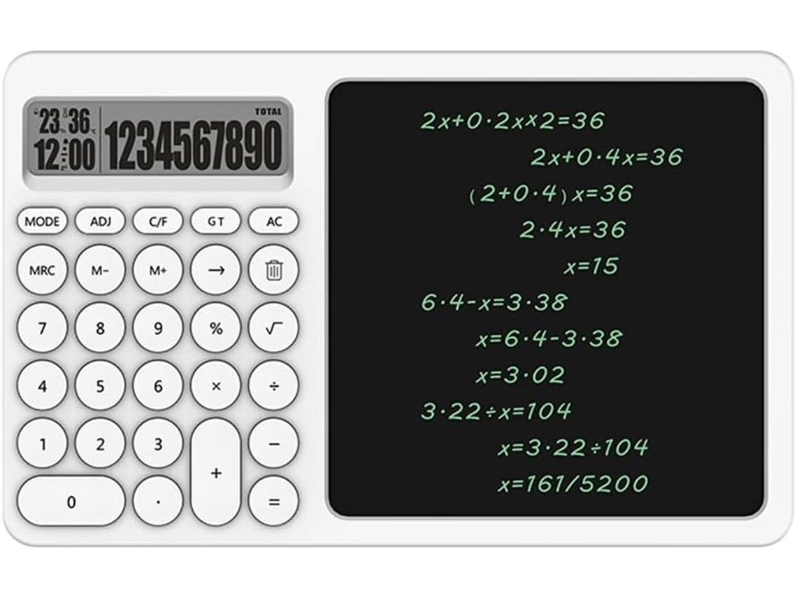 Calculadora De 10 Dígitos Com Visor Lcd E Bloco De Notas Apagável Para Escritório E Escola. Gokoco