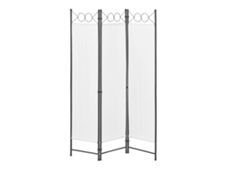 Biombo Dobrável Saragossa de 3 Painéis 171 X 120 Cm Branco [EN.CASA]