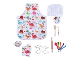 Conjunto De Chef De Confeitaria Para Crianças Avental Dinossauro Brinquedos De Role Play Na Cozinha