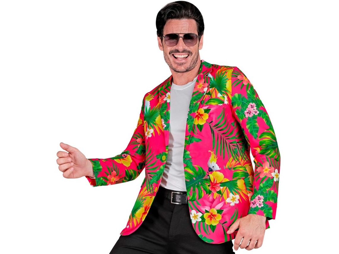 Casaco de festa tropical fúcsia para homem