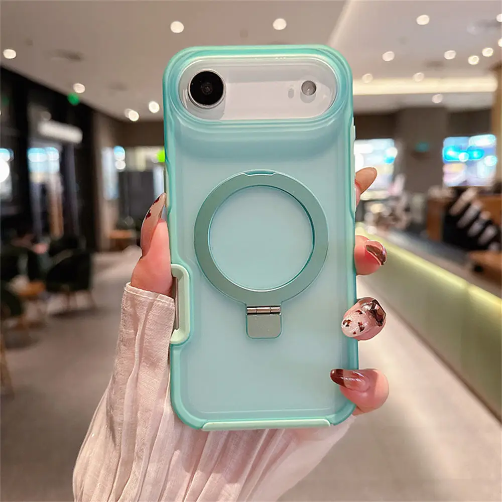 (azul Claro, Iphone 14 Pro Max) Capa Para Celular Com Suporte Magnético Em Anel, Resistente A Impactos, Capa Protetora Transparente Fosca Em Pctpu.