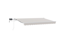 Vidaxl Toldo Retrátil Cinza Claro E Branco 400 × 350 Cm Tecido E Aço