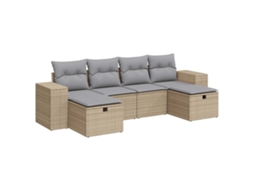 Garden Sofa Set, Garden Sofa Sets Vidaxl Bege Rattan / Vime (n/a)