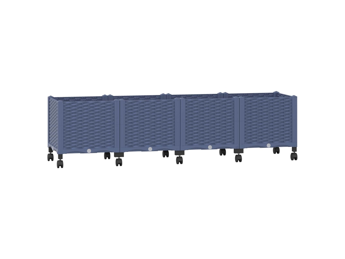 Conjunto 1 Vaso De Jardim Vidaxl Cinzento Polipropileno (160 X 40 X 48 Cm)