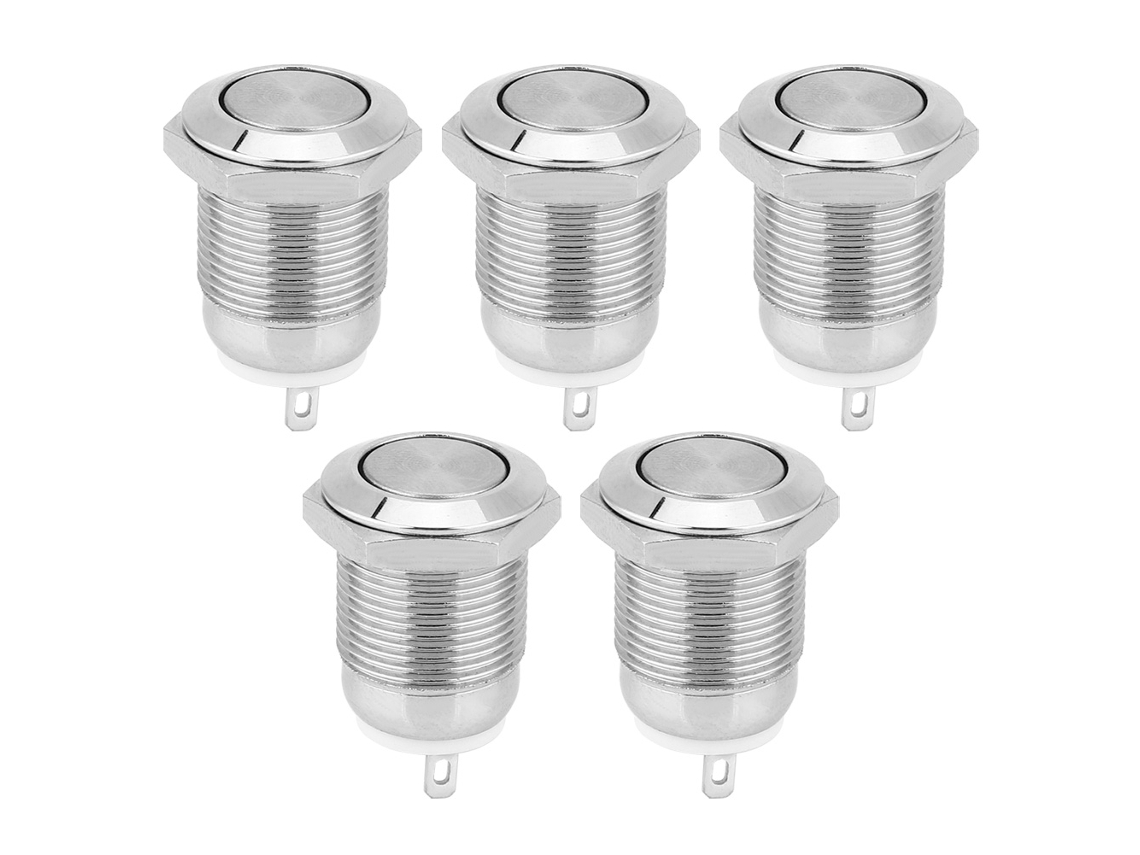 Interruptor De Botão Metálico Impermeável Auto-reset 5pcs Sunflare