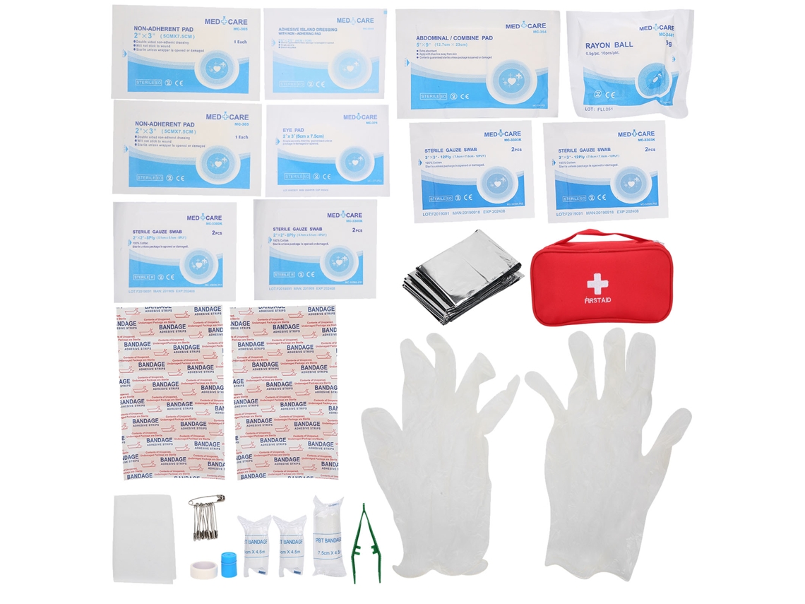 KOFIHETY Kit De Primeiros Socorros 17pcs Com Penso Adesivo, Gaze, Fita Para Tratamento De Feridas Em Bolsa Para Emergência Ao Ar Livre