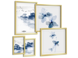 Conjunto De Pinturas Composições Elegantes De Matisse Moldura Dourada Imagens Para Um Quarto Infantil Espelharte (conjunto De 5 Imagens)