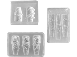 Conjunto de 3 moldes elásticos de silicone para nail art com estampa de cobra SFUSHOS