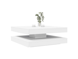 Vidaxl Mesa De Centro Rotativa A 360 Graus 90x90x34,5 Cm Branco