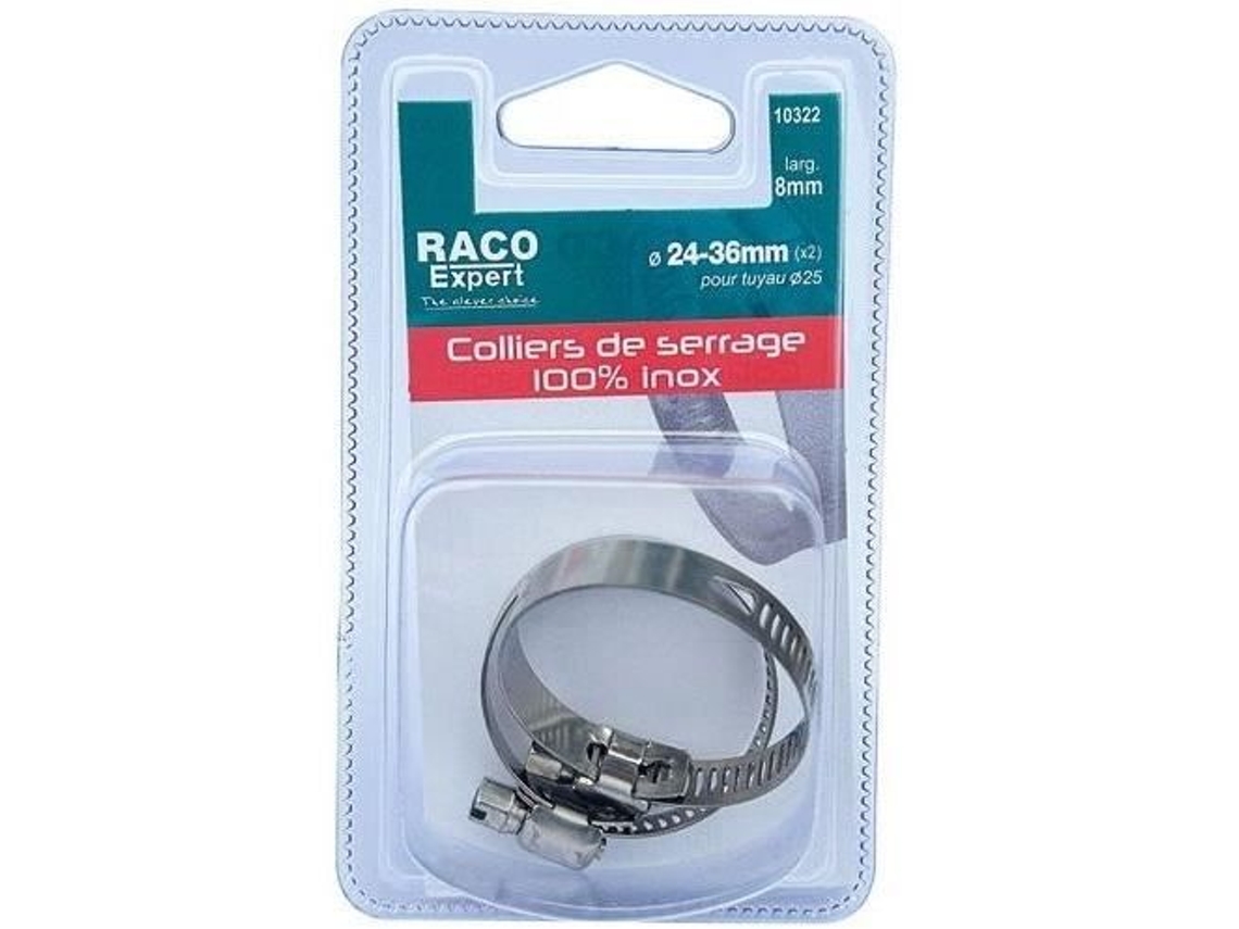 Braçadeiras De Inox Raco Expert 8 Mm Lote De 2 24 36 Mm
