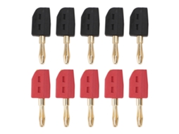 10 Plugues Banana Primerox 4mm 32a Latão Dourado Sem Solda Conector Rápido