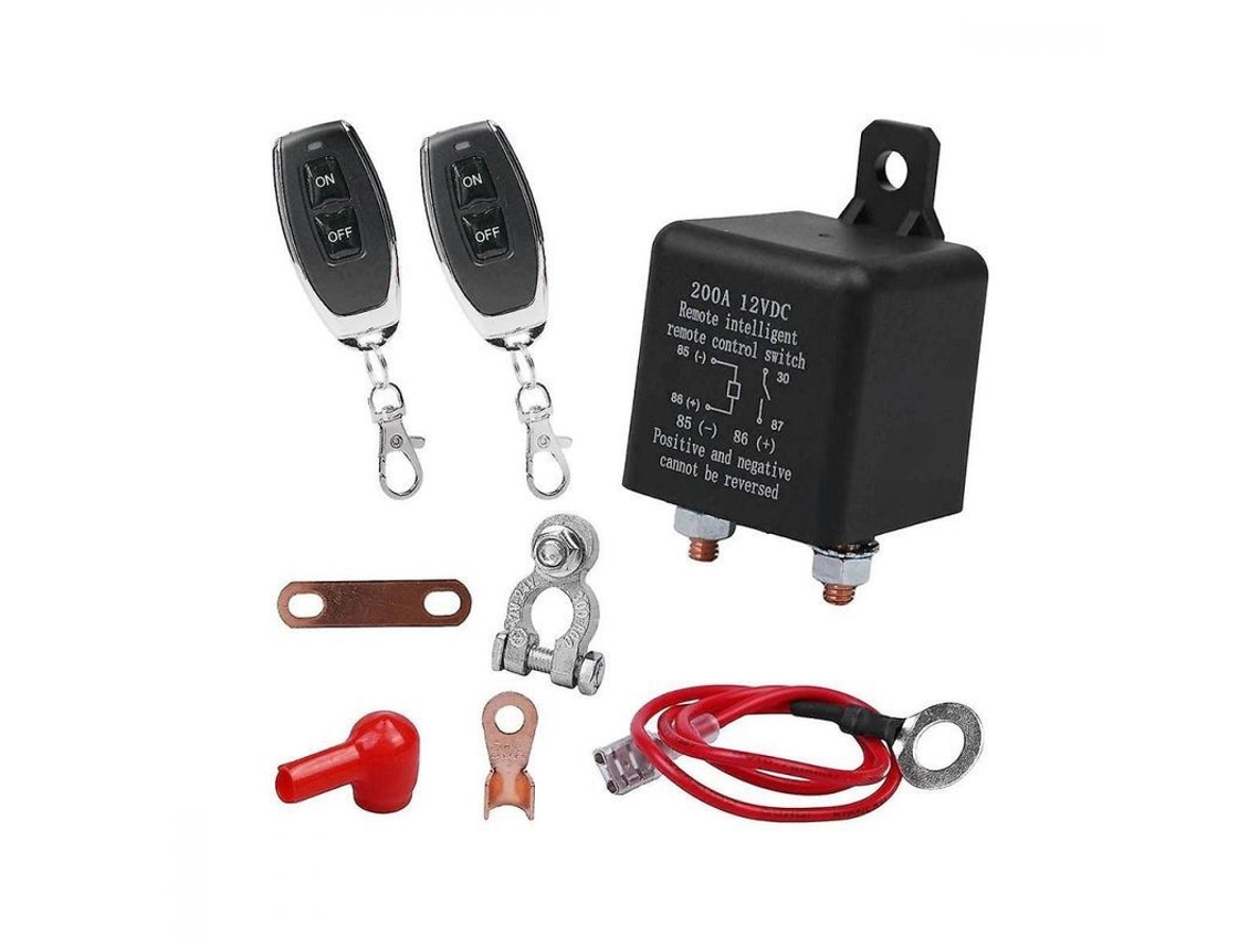 2026 interruptor de Batería Inalámbrico, Control Remoto 12v 200a para Coche Moto Barco Caravana Camión Negro