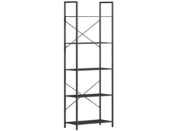 Prateleira Metálica Preta Estilo Industrial com 5 Níveis, 60 x 30 x 170,5 Cm