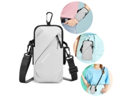 Bolsa Transversal Pequena Com Suporte Para Celular E Alça De Braço, Compatível Com Iphone E Android, Cor Cinza.