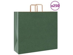 Vidaxl Sacos De Papel 250 Unid Com Alças Verde 54x15x49 Cm