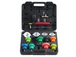 Kit de 14 Unidades Testador Pressão Refrigerante Radiador Universal com Adaptadores Bomba Manual, Tampas, Caixa Ferramentas Teste Codificada por Cores