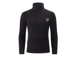 Camiseta Térmica Masculina De Gola Alta Em Fleece Preto Tengoo Tamanho 2xl Ideal Para Outono E Inverno Confortável E Casual Com Mangas Compridas