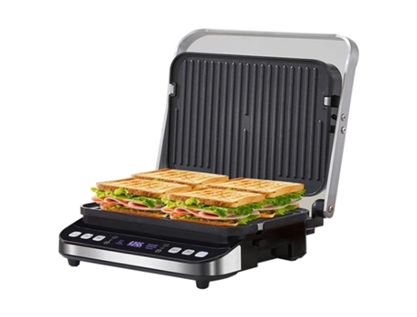 Biolomix Bcg02d Grill Elétrico De Contato 2000w Placas Removíveis/reversíveis E Antiaderentes Sem Fumaça Tela Lcd E Controle Digital