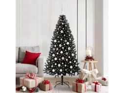 Vidaxl Árvore De Natal Com 300 Leds Com Suporte Preto 180 Cm Pvc