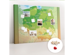 Painel De Cortiça Para Parede Mapa Físico Da Polónia Para A Sala De Estar Espelharte (140x100 Cm)