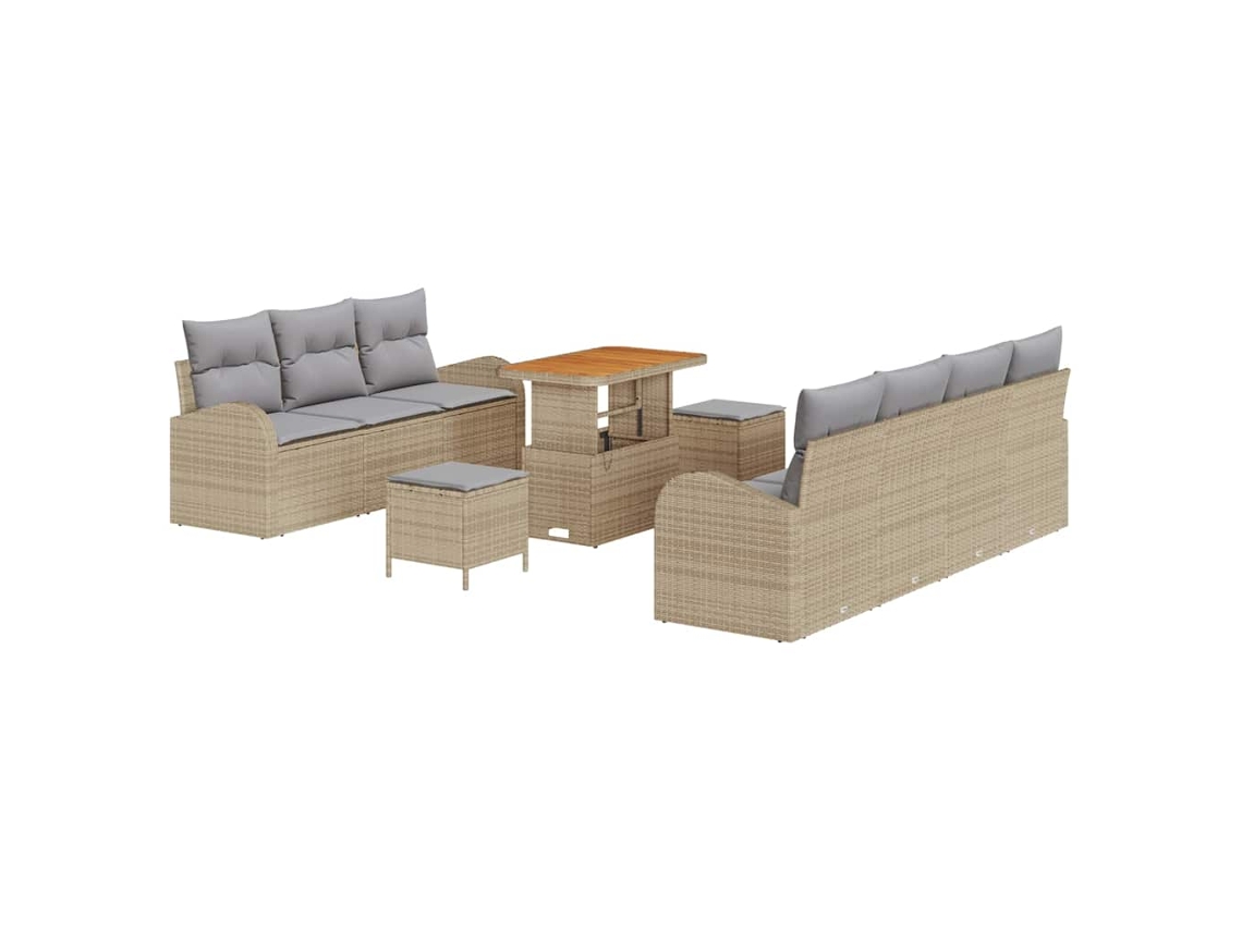 Maison Exclusive - Conjunto De Sofá De Jardim 10 Pcs Bege E Cinza Claro
