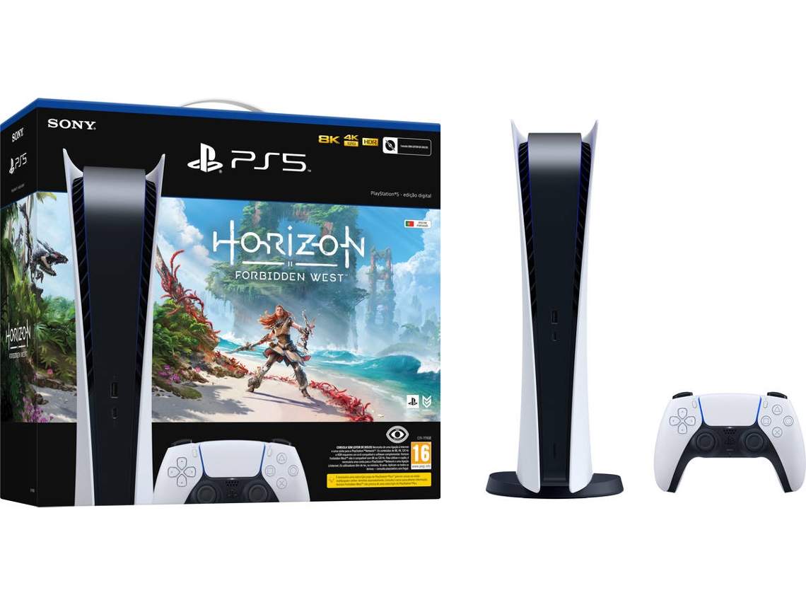 Consola PS5 Edição Digital  (825GB) + Jogo PS5 Horizon Forbidden West (Formato Digital)