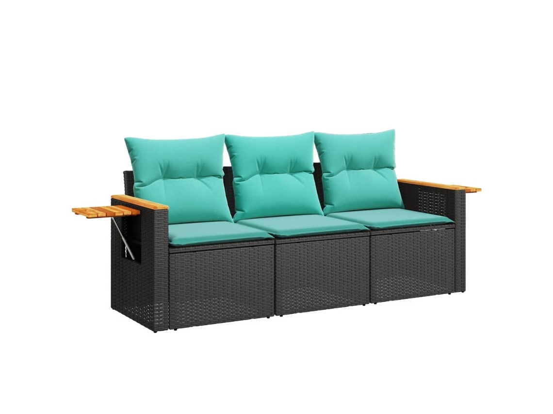 Garden Sofa Set, Garden Sofa Sets Vidaxl Preto Rattan / Vime (n/a)
