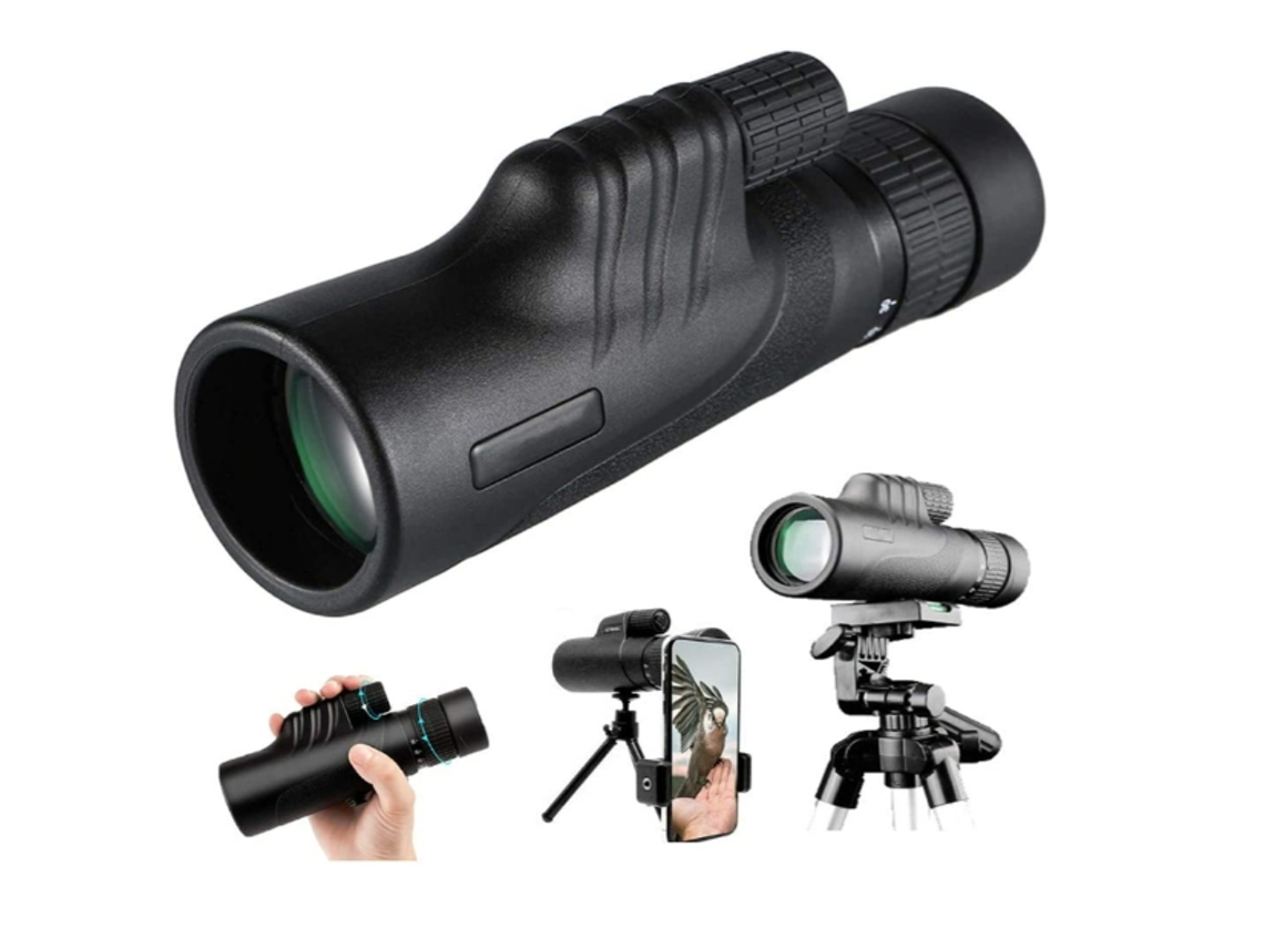 Telescópio Monocular De Prisma De Alta Potência Com Visão Noturna Baixa, 10 30x42 Hd Zoom De Bolso À Prova Dágua Monóculos Compactos Bestvite (preto)