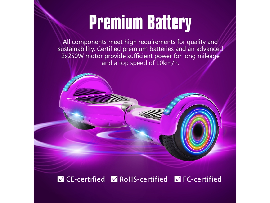 Hoverboard NEIWAI z1+ Roxo para Crianças (Coluna Bluetooth Autonomia