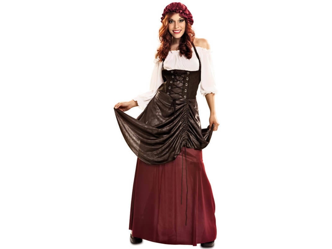 Fato de Mulher DISFRAZZES Taberneira Medieval Com Touca (Tam: M-L - 38/42)