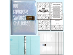 A5 Lockable Password Journal, Iridescent 8 5-inch Blue, With 25-digital Print 4-grid Card Protectors And 2-smiley Face