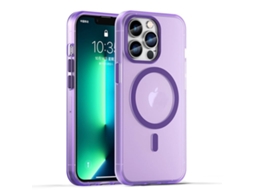 Capa Híbrida Translúcida Para Iphone 13 Pro - Tpu E Pc Com Magsafe | Fosca - Roxo Escuro