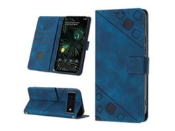 Capa De Couro Com Relevo Para Google Pixel 6 Pro
