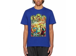 Rockinstone Bill And Ted Stained Glass Solid Royal Adult T-shirt Size:m