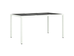 Conjunto 1 Mesas De Jardim Vidaxl Branco Vime Pe (150 X 90 X 75 Cm)