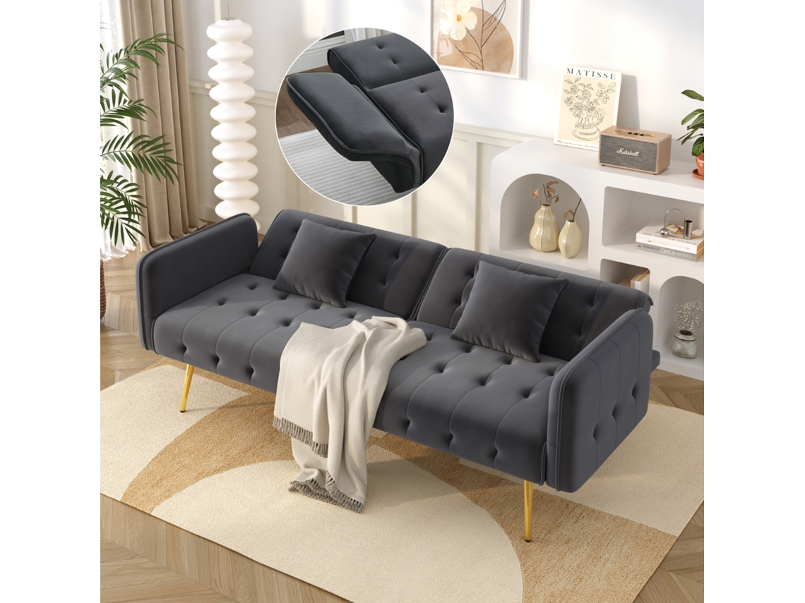 Sofá Cama Multifuncional De Dois Lugares Com Função De Cama, Encosto Ajustável E Apoios De Braços Em Múltiplas Posições. BAGOLY