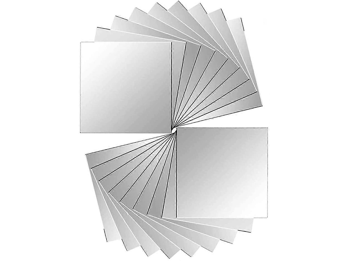 Omni 18 Peças de Espelhos Adesivos Autoadesivos para Parede 15x15 Cm Decoração Diy