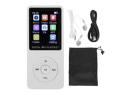 Aetheria reprodutor Mp3 Portátil Bluetooth 5.0 Tela 1.8 Polegadas Hifi com Rádio Fm Gravador de Voz Branco