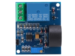 Módulo sensor de corrente Veloriskku com relé de 5V para proteção contra sobrecorrente e detecção de corrente alternada.