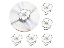 Laxiscreed Conjunto De 6 Luvas Para Guardanapos Com Flores De Pérola Off-white Para Decoração Elegante