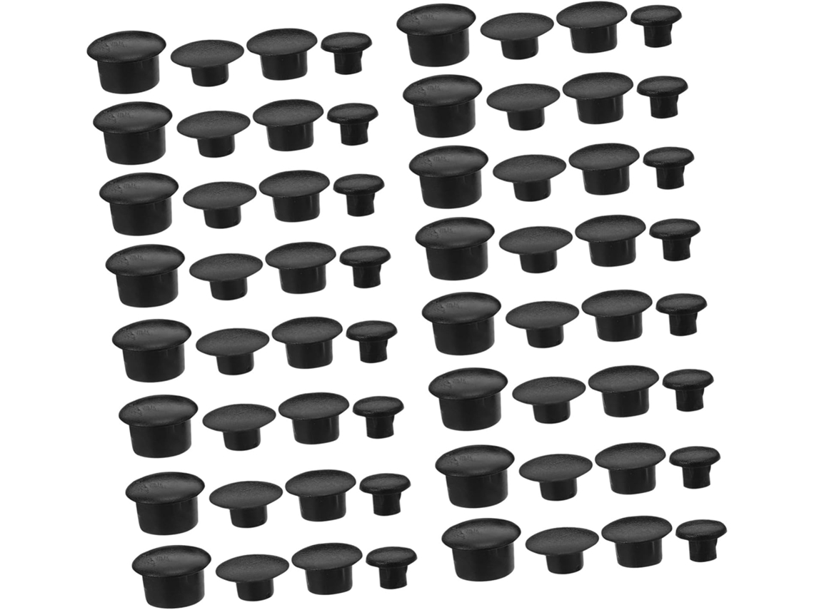 Tampões De Plástico Para Furos Em Móveis, 5 6 8 10mm, 200 Peças 50de Cada Tamanho, Pretos, Tampas Decorativas Para