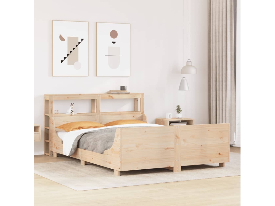 Vidaxl Cama Sem Colchão 120x200 Cm Madeira De Pinho Maciça