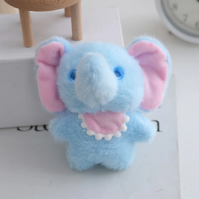 (azul) Lindo Chaveiro De Pelúcia Com Pingente De Elefante E Cachecol
