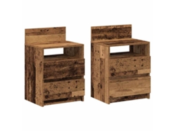 Conjunto de Mesas de Cabeceira 2 Pcs com 2 Gavetas Madeira Velha MAISON EXCLUSIVE (40x33x60 cm)