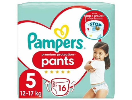 Fraldas descartáveis PAMPERS Premium Protection 5 (16 uds)